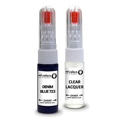 SD COLORS DENIM BLUE 723 compatible with VOLVO New Touch Up Paint Pen REPAIR KIT 20 ML SCRATCH CHIP BRUSH COLOR CODE 723 DENIM BLUE (PAINT+LACQUER)