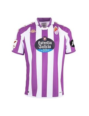 Kappa Kombat Home Real Valladolid 23/24, thuisshirt voor heren, paars/wit, 10 jaar