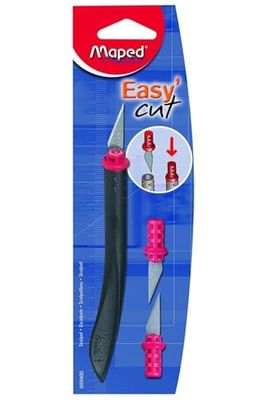 Maped Scalpel Easy'cut sécurité - 1 Scalpel de Précision Coupe-Tout avec 3 Lames et Embout Sécurisé - Outil de Découpe Loisir Créatif