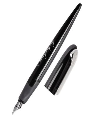 Online calligraphy fountain pen AIR black, calligraphy nib 1.4 mm, standard ink cartridges or converter, triangular shape, for fine and smooth writing, ink pen for journaling, handlettering
