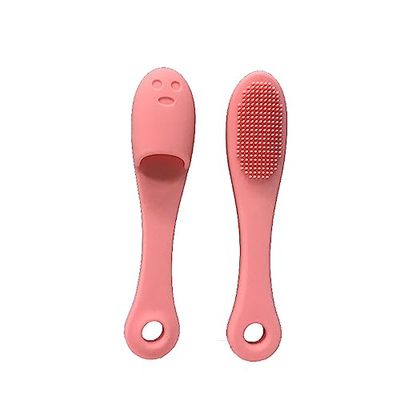 Poejetag Brosse de nettoyage manuelle en silicone pour le nez, l'acné, exfoliation des points noirs, nettoyage en profondeur, brosse de nettoyage en silicone, brosse de nettoyage manuelle (rose foncé)