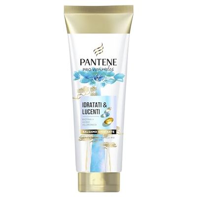Pantene Idratati & Lucenti Balsamo con Biotina 160ml. Pro-V Miracles Balsamo Idratante con Acido Ialuronico, Trattiene l'Idratazione per Capelli Morbidi e Sani