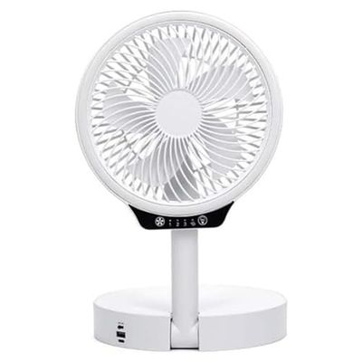Eden pulse Draagbare opvouwbare ventilator met standaard en tafelventilator, 3 snelheden, opvouwbaar, lichtfunctie