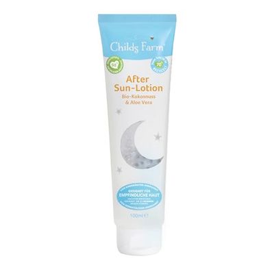 Childs Farm Balsam po opalaniu dla dzieci i niemowląt o zapachu bio-kokosowym, 100 ml, uspokajający i nawilżający, nadaje się do skóry suchej, wrażliwej lub skłonnej do egzemy