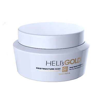 Heli's Gold Restructure Masque - Deeply Hydrates Your Scalp And Tresses - Restores Hair Condition And Resilience - Fights Frizz And Helps Repair Split Ends - Dry, Damaged Strands - 250 ML