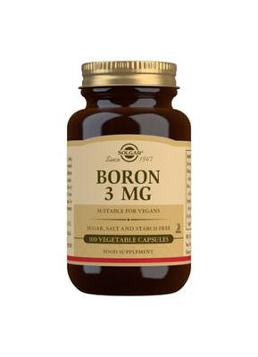 Solgar Boron 3 mg Vegetable Capsules - Food Supplement, 100 capsules (pack of 1) - Vegan, Gluten Free
