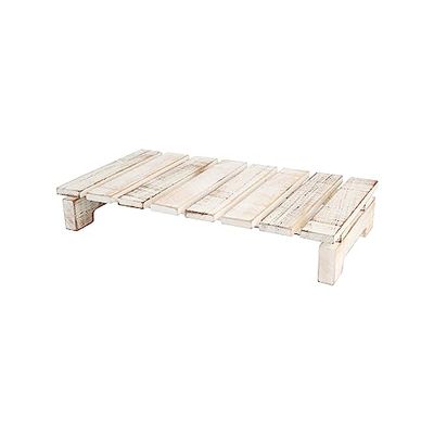 T&G Drift Rectangular Slatted Table - Rustic White | L390 x W210 x H65mm | 09541