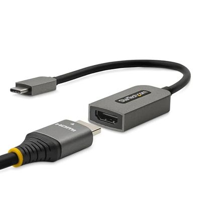 StarTech.com Adaptador USB C a HDMI de Vídeo 4K 60Hz - HDR10 - Conversor Tipo Llave USB Tipo C a HDMI 2.0b Dongle - Convertidor USBC con Modo Alt de DP a Monitor TV o Proyector (USBC-HDMI-CDP2HD4K60)