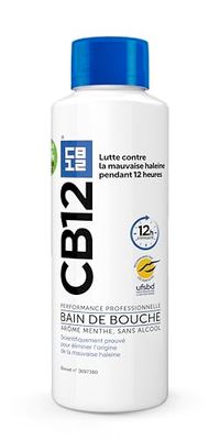 CB12 - Bain de bouche - Lutte contre la mauvaise haleine pendant 12 heures - Sans alcool - Arôme menthe - 500 ml
