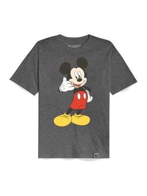 Recovered Women's Disney Mickey Mouse Phone Charcoal Womens Fitted by XL T-Shirt, antraciet, XL