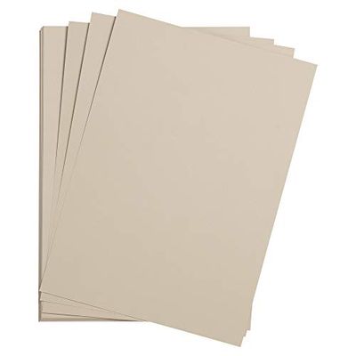 Clairefontaine - Ref 37810C - Etival Coloured Grained Drawing Paper (Pack of 250 Sheets) - 50 x 65cm - 160gsm Cellulose Art Paper - Light Grey - Acid Free, pH Neutral