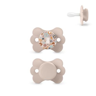 Suavinex, Pack de 2 Chupetes con Tetina Fisiológica de Silicona SX Pro, Tetina Simétrica, Plana y Flexible, para Bebés 0/6 Meses y Recién Nacidos, Respeta el Desarrollo Bucodental, Wonderland Rosa