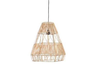 LAMPARA TECHO RATAN NATURAL/METAL 35x35x50 CM