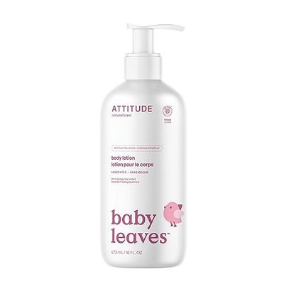 ATTITUDE Baby Lotion, EWG Verified Moisturizer, Dermatologically Tested Moisturizing Cream, Vegan, Unscented, 473 mL
