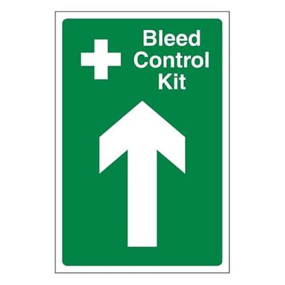 Bleedsave Bleed Control Kit Arrow Up Panneau de sécurité en plastique rigide 1 mm 200 x 300 mm