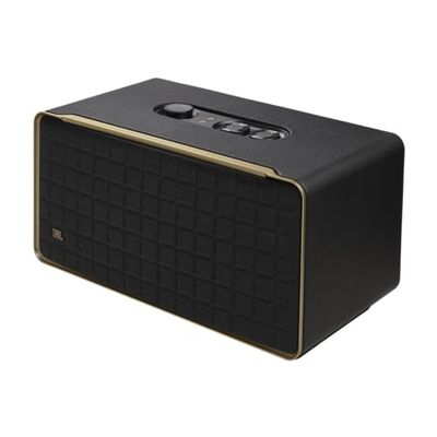 JBL Authentics 500, Smart Home Speaker, Altoparlante Bluetooth dal Design Retrò Anni '70 con Griglia Quadrex, Dolby Atmos, Wi-Fi Integrato, Assistente Vocale, AirPlay, JBL One App, Nero