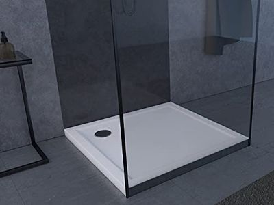 MARWELL FAC373 Square Shower Tray, 90 x 90 cm Acrylic, White