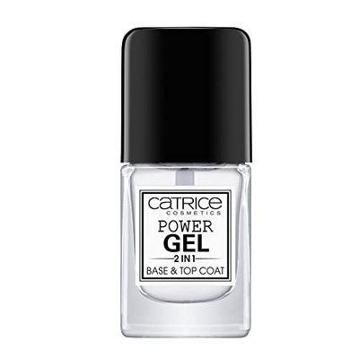 Catrice Power Gel 2in1 Smalto Unghie Base & Top Coat, lunga durata, lucida (10.5ml)