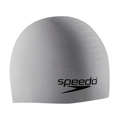 Speedo Unisex siliconen badmuts, zilver, one size UK
