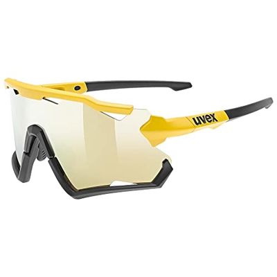 uvex sportstyle 228 - sportglasögon för dam och herr - imskydd - avtagbar ram - sunbee-black matt/yellow - one size