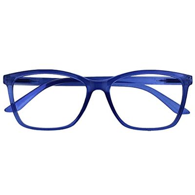 The Reading Glasses Company Bright Blue Readers Large Designer Style Mens Spring Hinges R51-3 +3.00