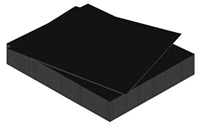 Kangaro Foglio di schiuma di colore nero, 50 x 70 cm, 3 mm, confezione da 15 pezzi, per artigianato, presentazione, modellismo, passepartout