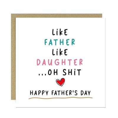 RED OCEAN Funny Fathers Day Card For Dad From Daughter With Kraft Envelope Include Rude Hilarious Dad Card For Fathers Day Him Daddy Daughter