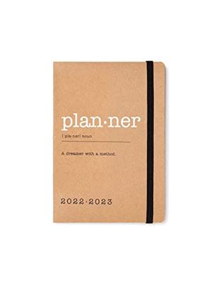 Letts Eco Writers Words A6 Academic 22.23 Day to a Page con calendario per appuntamenti, marrone Kraft