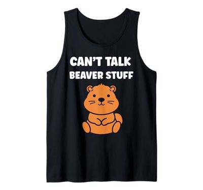 Funny Baby Beaver Minimalist Cute Can't talk Beaver Tank Top