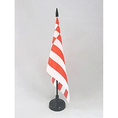AZ FLAG - Bremen Table Flag 5'' x 8'' - German region of Bremen Office Flag 100% Polyester 21 x 14 cm - Mini Desk Flag with 10'' Pole and Black Plastic Base