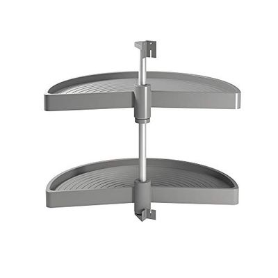 Emuca - Kit d'étagères rotatives pour Meuble d'angle de Cuisine, Tourniquet Demi-Lune de Ø750mm pour Module de 900mm, Gris