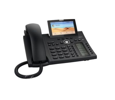 Snom D385 Telefono VoIP (Color+SmartScreen, 12 identità SIP, sensore dell'interruttore gancio, Bluetooth, USB, 48 tasti auto-etichettatura (12 fisico); Nero; 00004340