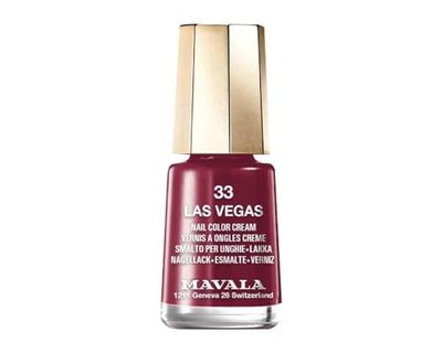 MAVALA - Mini cores Las Vegas 33 5 ml, esmalte de unhas pequeno, cor vermelha, minimiza a evaporação, formulado com ingredientes selecionados, prático para transportar