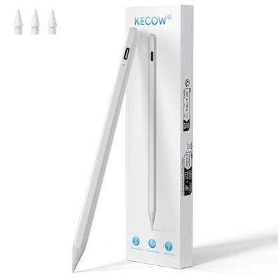Stylus Pen voor iPad 2018-2024, iPad Pencil met Magnetische Absorption & Hanpalmfwijzing Alternatif voor Apple Pencil met 3 Extra Penpunten voor iPad/iPad Pro/iPad Mini/iPad Air iPad na 2018