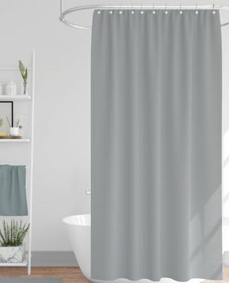 Urban living "NOMAD GREY" RIDEAU DE DOUCHE JACQUARD 12 ANNEAUX 180X200CM 110GM
