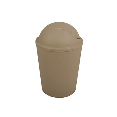 MSV Poubelle AKO 5,5 l avec Couvercle Rabattable Taupe, Marron, 5,5 L