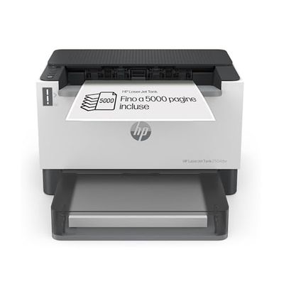 HP Laser Tank 2504dw 2R7F4A, Stampante Monocromatica a Singola Funzione con Serbatoio Toner integrato a Ricarica Rapida, Stampa F/R Automatica, 22 ppm, Fino a 5000 Pagine, Wi-Fi, USB, LCD, Bianca