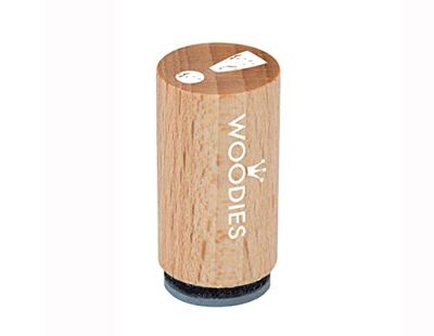 Mini-zegel van hout en rubber, tekens, diameter 15 x 25 mm.