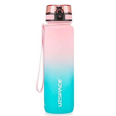 UZSPACE Vattenflaska 500 ml/800 ml/1 l, sportvattenflaska för barn, läckagesäker, tritan och BPA-fri vattenflaska för cykel, fitness, utomhus
