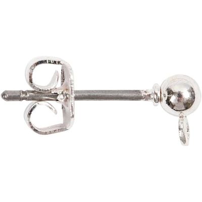 Oorstekers, 13 mm, verzilverd, SP, 10 stuks