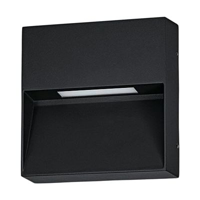 Eglo Applique murale extérieure LED Maruggio, lampe de façade carrée, luminaire d‘extérieur en aluminium noir, température de couleur variable (blanc chaud – froid), IP65