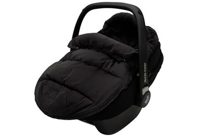 Jollein Chancelière rembourrée - Noir - Pour siège bébé groupe 0+ et poussette - Pour ceinture à 3 points et 5 points