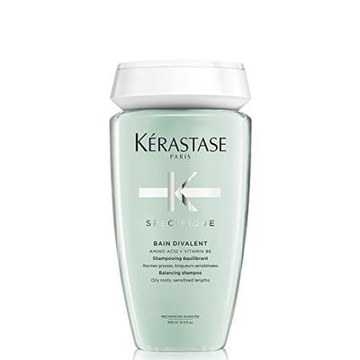 Kérastase, Spécifique, Shampoo Riequilibrante, Per Radici Grasse & Capelli Sensibilizzati, Bain Divalent, 250 ml