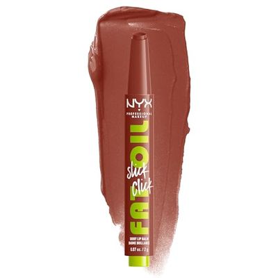 NYX Professional Makeup Fat Oil Slick Click, Bálsamo Labial Brillante Hidratante, Para unos Labios Heavys, 12h de Hidratación, Con Aceites de Aguacate, Frambuesa y Mora, Tono: Link In My Bio, 2 g