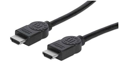 Manhattan 323222 High Speed HDMI-kabel met ethernetkanaal (HEC ARC 3D 4K) HDMI-stekker naar HDMI-stekker afgeschermd zwart 3 m