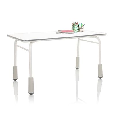 hjh OFFICE Bureau pour Enfants et Adolescents Kid GRO T - Réglable en Hauteur, 120x60 cm, Blanc/Gris