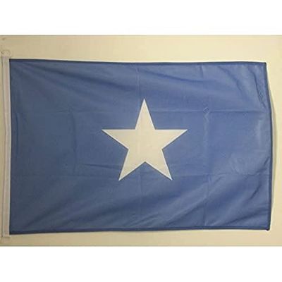 AZ FLAG - Drapeau Somalie - 45x30 cm - Pavillon Nautique Somalien Spécial Bateau Et Extérieur En Maille Bloquée Avec Anneaux Plastiques Intégrés - 30g