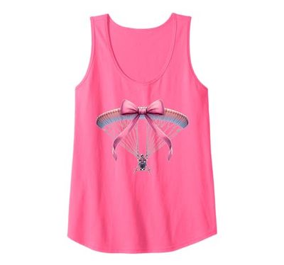 Coquette Bow Parapendio Parapendio Paracadute Ragazza Mamma Rosa Canotta