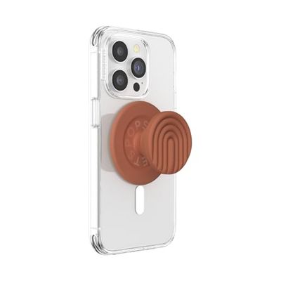 PopSockets: PopGrip Round per Magsafe - Anello Adattatore per MagSafe Incluso - Supporto e Impugnatura per Telefoni Cellulari e Custodia con un Top Intercambiabile - Curves Terra