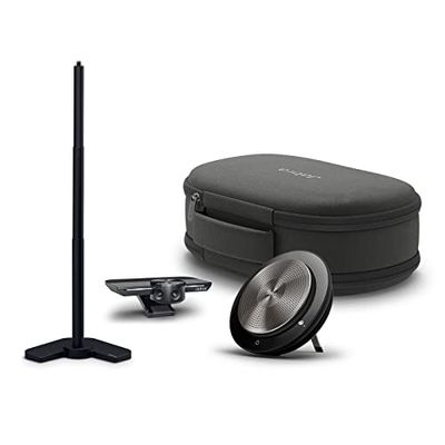 Jabra PanaCast Meet Anywhere+ videoconferentiebundel - camera met 180° 4K-view, Jabra Speak 750 - MS Teams-gecertificeerd, compatibel met Zoom,Google Meet - tafelstandaard, reistas en 1,8 m USB-kabel